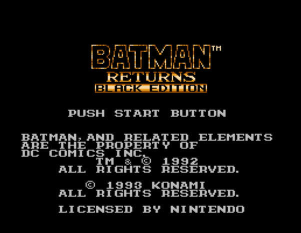 Batman Returns Black Edition